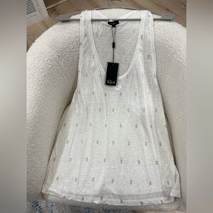 Rails  White Tank Top with pineapple Accents